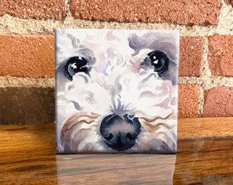 Bichon Frise Ceramic Tile - Bichon Frise Decorative Tile - Dog Lover Gift - Unique Dog Gifts