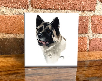 Akita Ceramic Tile - Akita Decorative Tile - Dog Lover Gift - Unique Dog Gifts