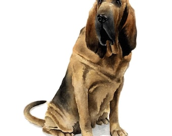 Bloodhound Art Print by Watercolor Artist DJ Rogers