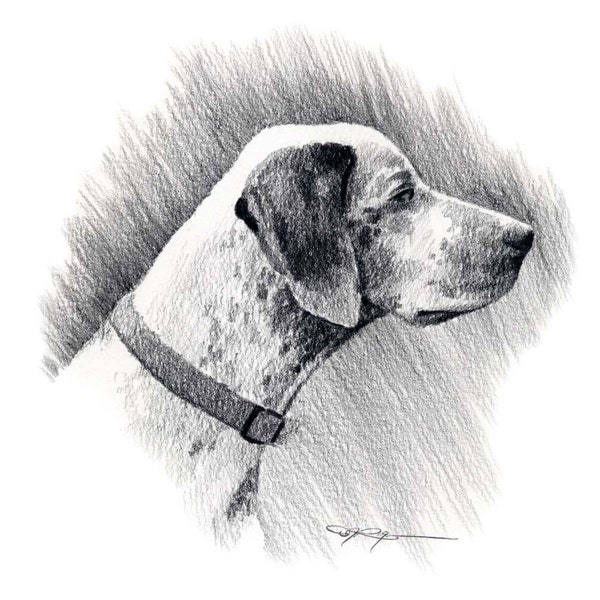 BOURBONNAIS POINTER dog art print by a artist DJ Rogers