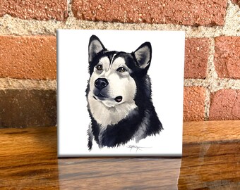 Alaskan Malamute Ceramic Tile - Alaskan Malamute Decorative Tile - Dog Lover Gift - Unique Dog Gifts