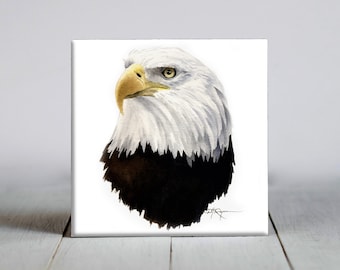 American Eagle Ceramic Tile - American Eagle Decorative Tile - Bird Lover Gift - Unique Wildlife Gifts