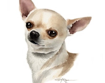 Chihuahua Art Print by Watercolor Artist DJ Rogers