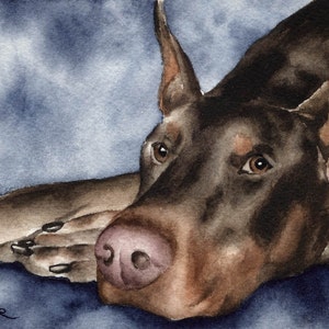 Red Doberman Pinscher Art Print by Artist DJ Rogers