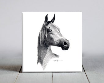 Arabian Horse Shepherd Ceramic Tile - Arabian Horse Decorative Tile - Horse Lover Gift - Unique Horse Gifts