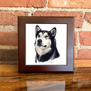 Alaskan Malamute Ceramic Tile Alaskan Malamute Decorative Tile Dog Lover Gift Unique Dog Gifts image 2