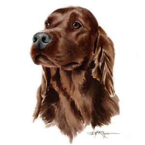 IRISH SETTER Dog Art Print by Artist DJ Rogers