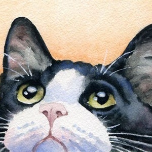 TUXEDO CAT Art Print by watercolor Artist DJ Rogers