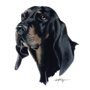 Details about   BLACK AND TAN COONHOUND Contemporary Watercolor Abstract ART Print by Artist DJR 