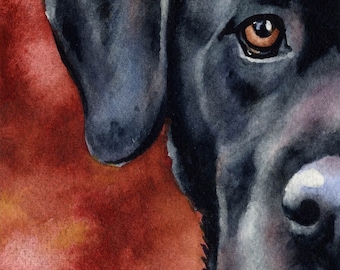 BLACK LAB Art Print by Watercolor Artist DJ Rogers