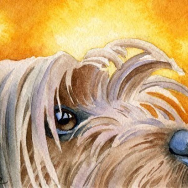 YORKSHIRE TERRIER Art Print Watercolor Artist DJ Rogers