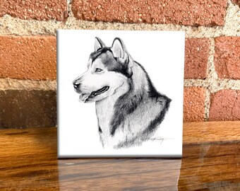 Alaskan Malamute Ceramic Tile - Alaskan Malamute Decorative Tile - Dog Lover Gift - Unique Dog Gifts