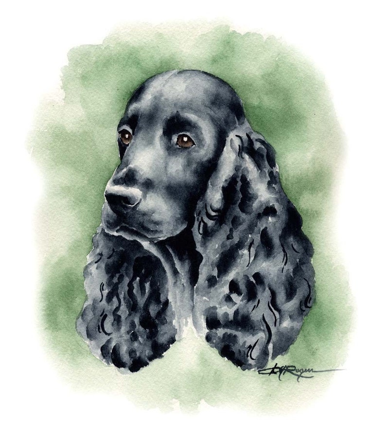COCKER SPANIEL Art Print by Watercolor Artist DJ Rogers Etsy