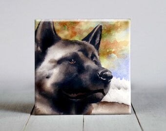 Akita Ceramic Tile - Akita Decorative Tile - Dog Lover Gift - Unique Dog Gifts