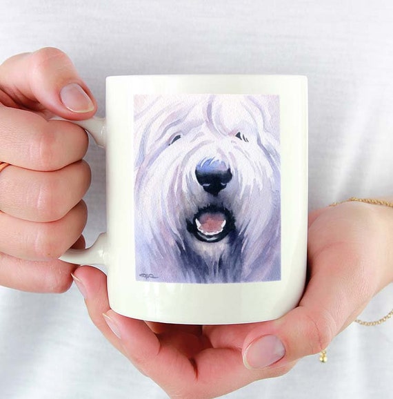 Old English Sheepdog Watercolor Art Print by Artist DJ Rogers