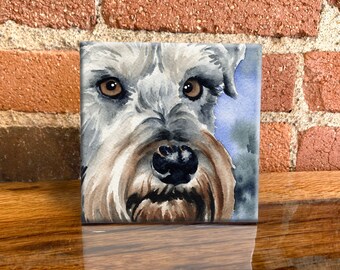 Miniature Schnauzer Ceramic Tile - Schnauzer Decorative Tile - Dog Lover Gift - Unique Dog Gifts