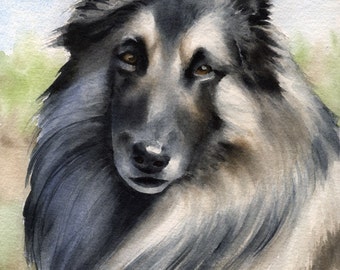 BELGE TERVUREN Chien Aquarelle Art Print par l’artiste DJ Rogers