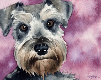 Miniature Schnauzer Art Print by Artist DJ Rogers