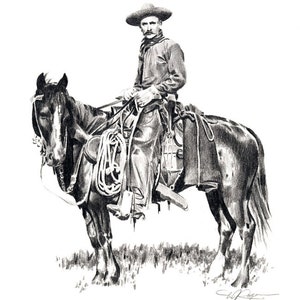 COWBOY Art Print &quot;Texas Ranger&quot; Western by Artist DJ Rogers