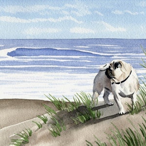 PUG Art Print by Watercolor Artist DJ Rogers