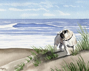 PUG Art Print by Watercolor Artist DJ Rogers