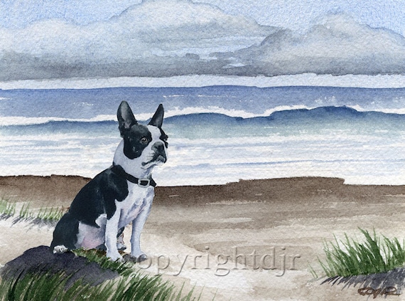 Bulldog Abstract Watercolor Painting Art Print by Artist DJ Rogers