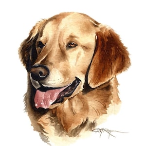 Golden Retriever Art Print by Watercolor Artist DJ Rogers