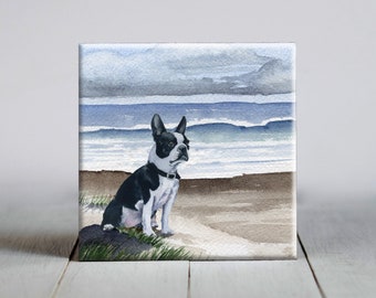 Boston Terrier Ceramic Tile - Boston Terrier Decorative Tile - Dog Lover Gift - Unique Dog Gifts