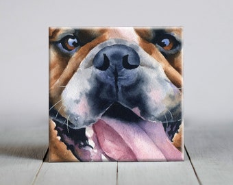 Bulldog Ceramic Tile - Bulldog Decorative Tile - Dog Lover Gift - Unique Dog Gifts