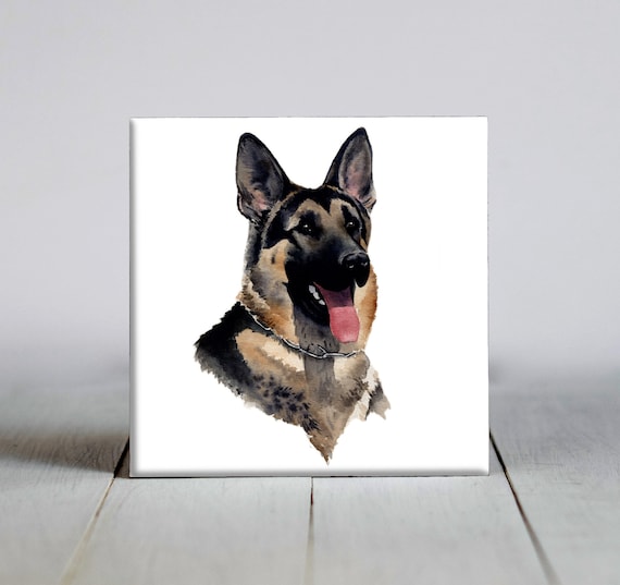 German Shepherd Ceramic Tile German Shepherd Decorative Tile Dog Lover Gift Unique Dog Gifts