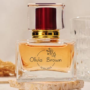 Personalized Engraved Glass Perfume Bottle | Mother Of Bride & Groom Wedding Gift | Custom Wedding Guest Favors With Logo |Empty Bottle Only