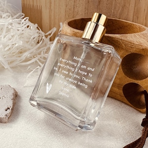 Custom perfume bottle calligraphy engraving | Engraved perfume | Gift for mom on your wedding day | Mother's Day | Valentine's Day