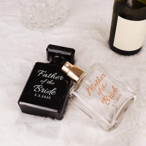 Flacone di profumo personalizzato con incisione / Per il padre della sposa, la madre della sposa / Bomboniere ispirate al profumo / Solo flacone vuoto
