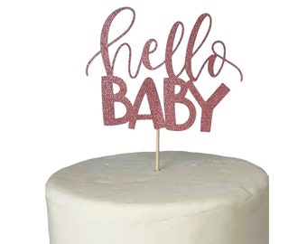 Hello Baby Tortenstecker: Handgemachtes Baby Shower Party Dekor