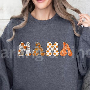 Sudadera de Halloween para mamá, idea de regalo, atuendo de otoño para la temporada espeluznante, camiseta retro para fiesta de Halloween, sudadera fantasma, regalo de Halloween para mamá