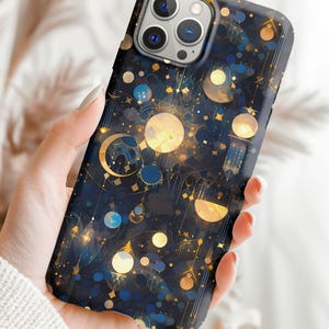 Celestial Abstract Magnetic Tough Cases | Moon and Stars Phone Case | MagSafe Compatible Phone Case | iPhone 13 14 15 16 Pro ProMax Mini