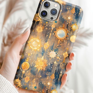 Celestial Abstract Magnetic Tough Cases | Moon & Stars Phone Case | Cosmic MagSafe Compatible Case | iPhone 13 14 15 16 Pro ProMax Mini