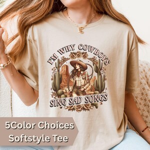 Retro Cowgirl Desert T-Shirt Gift for Daughter Friend Co-Worker Country Music Shirt Graduation Present Cowgirlcore Boho Western Style Tee