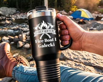 Vaso de bombero personalizado de 40 oz, taza de viaje personalizada con nombre de estación, idea de regalo para bomberos, primeros auxilios, taza térmica