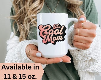 Kubek ceramiczny Cool Mom, idealny prezent na Dzień Matki, dla miłośników kawy, zabawny wystrój kuchni, urodziny mamy, wyjątkowy pomysł na prezent