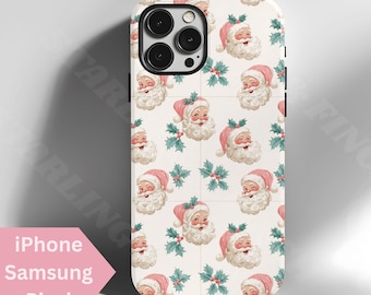 Vintage Retro Santa Phone Case: iPhone Samsung Pixel