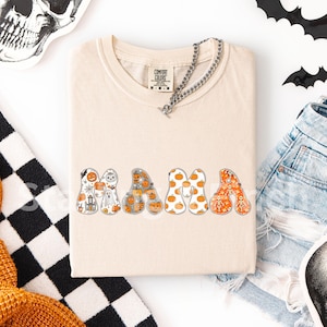 Sudadera de Halloween para mamá, idea de regalo, atuendo de otoño para la temporada espeluznante, camiseta retro para fiesta de Halloween, sudadera fantasma, regalo de Halloween para mamá