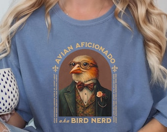 Bird Nerd Shirt, Avian Aficionado, Bird Lover T-Shirt, Birder Gift, Cute Bird Shirt, Bird Aficionado, Comfort Colors Bird Shirt