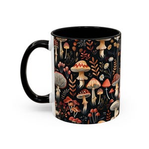 Boho Mushroom Mug for Mushroom Lover Gift Mug Ceramic Cottagecore Mug for Fungi Lover Present Unique Forestcore Fungi Gift zdjęcie 5