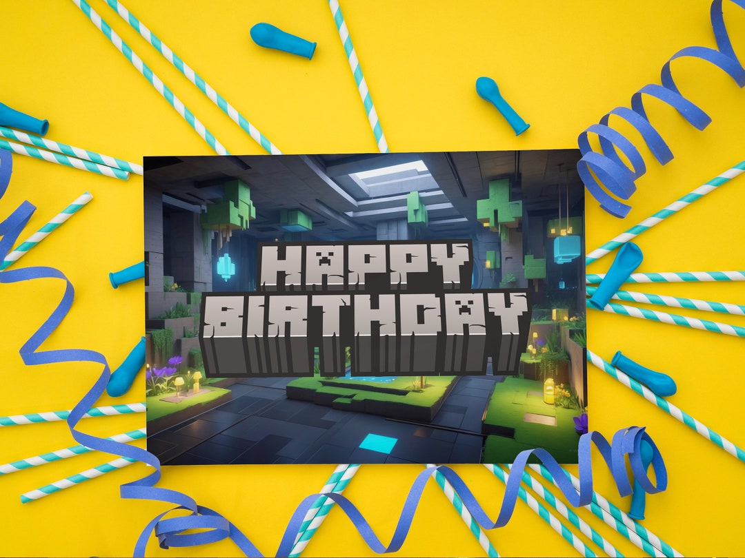 Enchanting Minecraft Birthday Card, Printable Digital Download, Happy ...