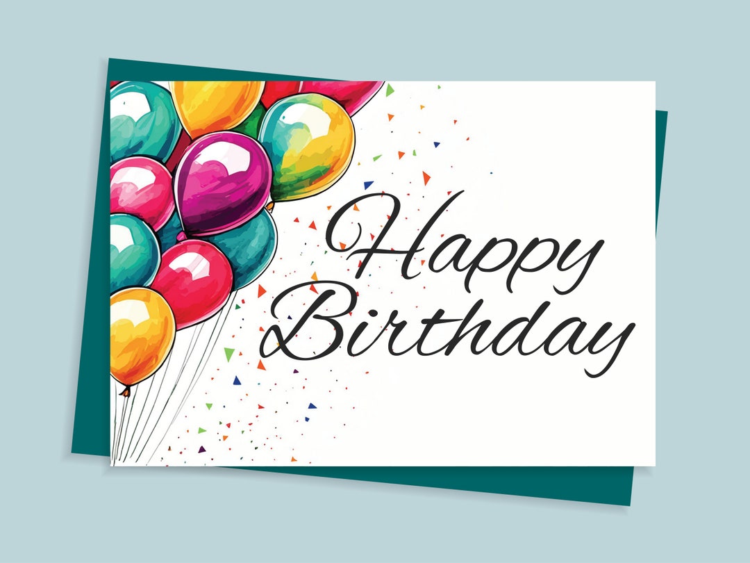 Enchanting Birthday Card Printable Digital Download Happy Birthday