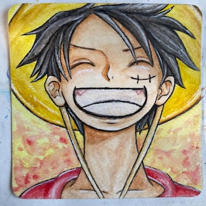 Luffy Anime Watercolor Painting - One Piece Art