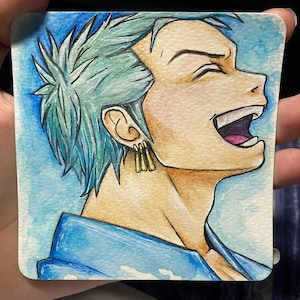 Zoro Anime Watercolor Painting - One Piece Series