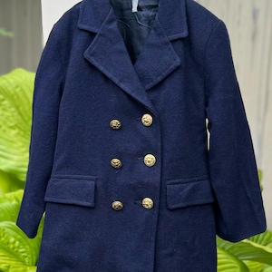 Double Breasted Double Sided Child&#39;s Navy Coat Size 4