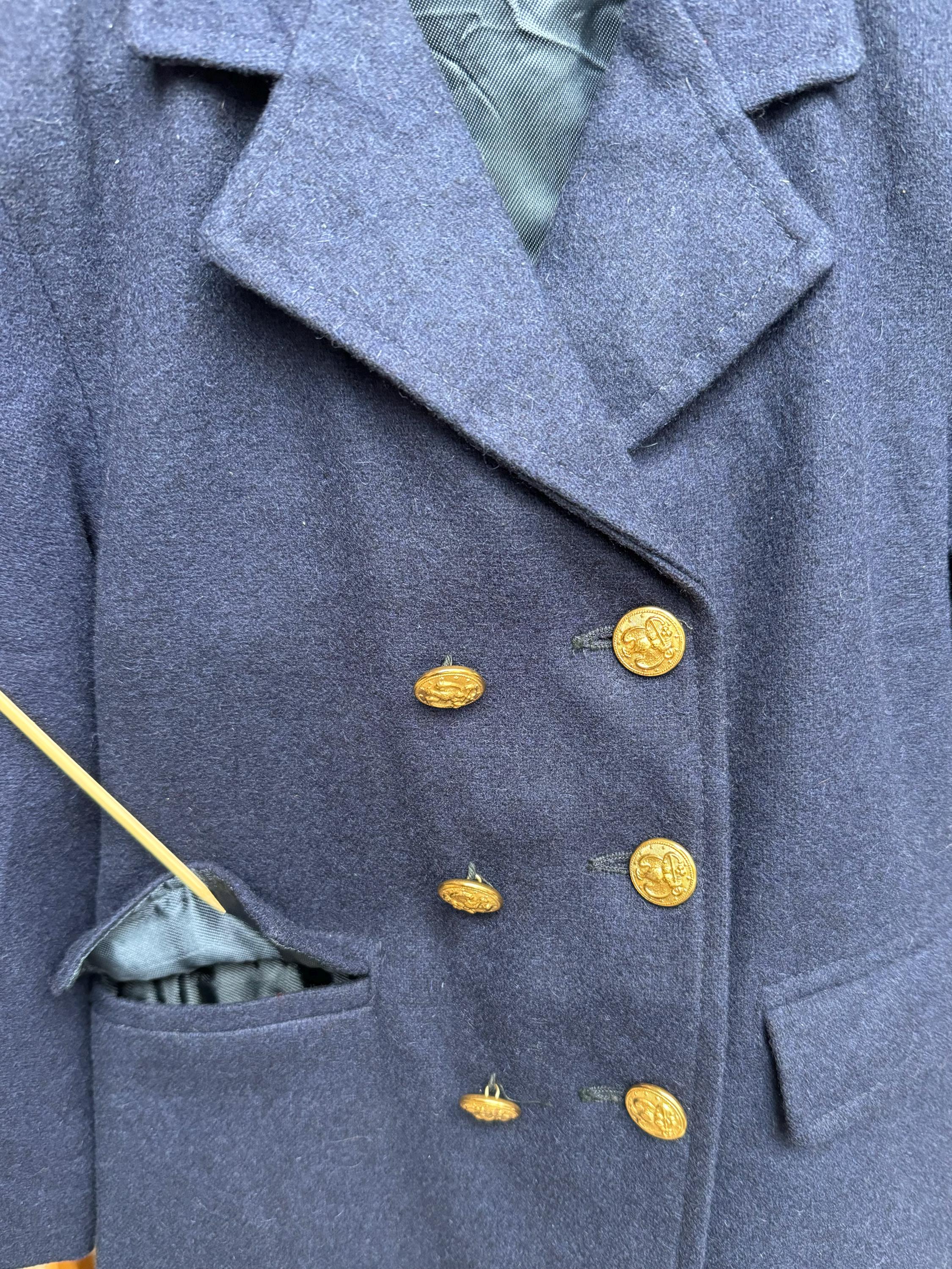 Boys Brown Coat with Hood and Navy Trim by Three Sisters